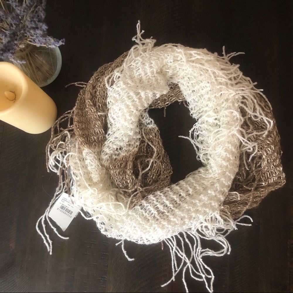 Cream and Tan Knot Scarf